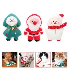  3Pcs Christmas Themed Cat Toys Bite-resistant Kitten Toys Cartoon Xmas Design