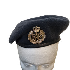 British Issue Royal Air Force Blue Wool Beret & RAF Cap Badge Genuine All sizes