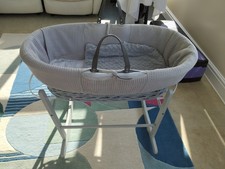 Moses Basket Mattress - Quilted Cover - Breathable Foam - 74 x 28 x 3cm Oval