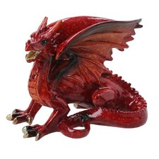 Red Dragon Lying Resin Fantasy