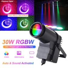 30W RGBW 4IN1 LED Zoom Pin Spot Light  for Disco Mirror Ball DMX DJ Club Lights