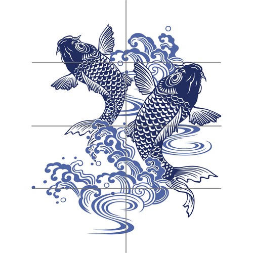 Japanese koi carp illustration - koi,