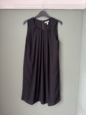 H&M Black Pleated Sleeveless Dress Size UK Small Ladies Women’s 10 / 12 Summer