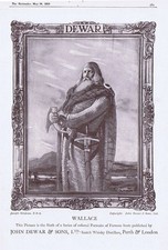 DEWARS WHISKY William Wallace; Famous Scots #6 - Antique Advertisement 1913
