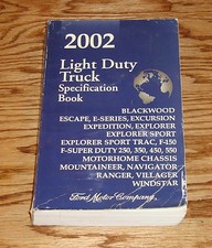 2002 Ford Light Duty Truck Specification Book F-150 F-250 Ranger Lincoln Mercury