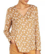 Gold Christmas Party Silk Shirt Rabbits 8 10 RRP £159 Marilyn Moore Toast Brora