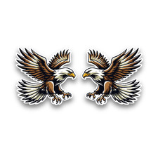 2x Small Flying Bald Eagle Bird Animal Vinyl Sticker Decals Scrapbook 60x57mm