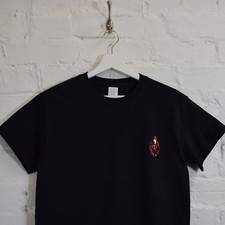 Shaolin Hood Embroidered Black Tee T-shirt by Actual Fact