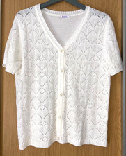 DAMART WHITE LACY CARDIGAN