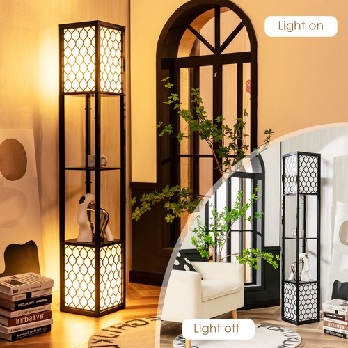 Wooden floor lamp layers - lamp,