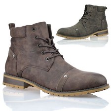 Mens Casual Lace Up Military