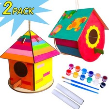 2Pcs DIY Wooden Bird House