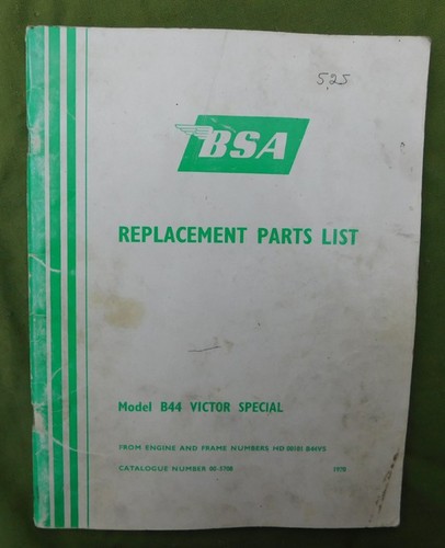 Vintage bsa motorcycle manual - bsa,