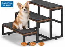 Metal Wood 3 Step Pet Stairs