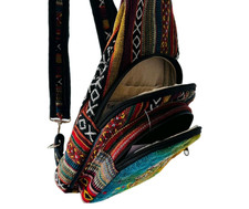 Handmade Ethnic Cotton Mushroom Chest Bag – Small Multicolor Sling Backpack
