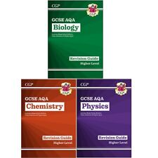 CGP GCSE AQA Revision Guide 3 Books Collection Set Physics , Biology, Chemistry