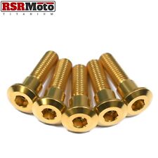 Suzuki SV650 SV650N SV650S Titanium Rear Brake Disc Rotor Bolts, 1999-2015, Gold