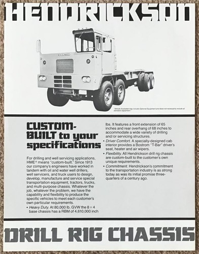 Hendrickson drill rig - hendrickson, chassis