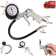Garage Air Line Tyre Pump Inflator Pressure Gauge For Compressor Gun