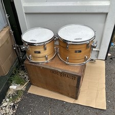 Free P&P. Set of 12” 13” Premier Olympic Toms. Natural Finish. Tom Drum for Kit