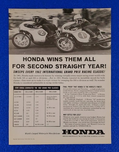 1963 honda motorcycles - motorcycles, sweep