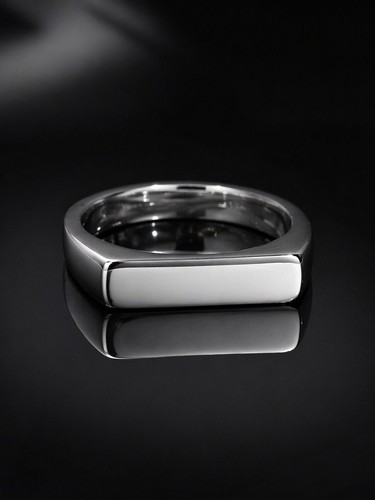 Mens silver signet - signet, ring