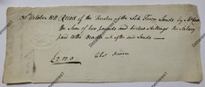 1811 Receipt for Beadle’s Salary Paid from Selk Town Lands – £2.12.0