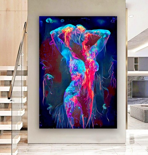 Naked woman colourful deep - naked,