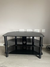 Black/ Silver Glass TV Corner