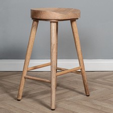 Solid Mango Wood Breakfast Kitchen Bar Stool Oak Finish