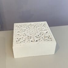 Shabby Chic White Wooden Pot