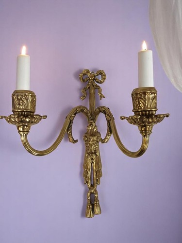 Pair antique wall sconce - pair, light