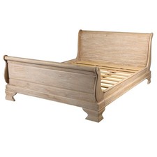 Weathered Mahogany Sleigh Bed
