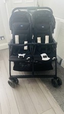 Chicco Echo Twin Stroller Double Baby Pushchair (Coal Grey)