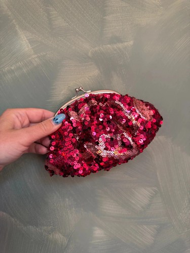 Red sequin clutch bag kiss - clutch,