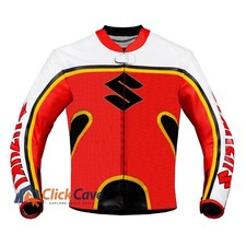 Red Suzuki Cow Leather Biker