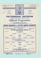1960-1961 FOOTBALL COMBINATION : TOTTENHAM / SPURS v LEYTON ORIENT RESERVES