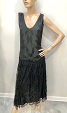 VTG 1920s SILK  ORGANIC LEAF