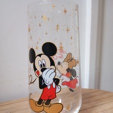 Mickey Minnie Mouse Drinking Glass Tumbler Christmas 