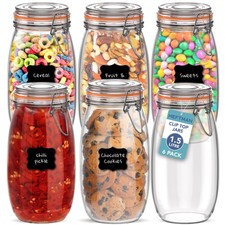 HEFTMAN Glass Jars Clip Top