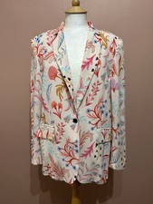 Jigsaw Pink Floral Relaxed Blazer Jacket UK 12