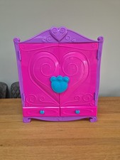 Build A Bear BAB Clothes Wardrobe Pink Purple Hangers Drawers Mirror Lovely