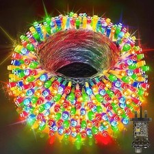 1000  Christmas fairy Lights coloured indoor outdoor  8 Lighting  Mode IP44