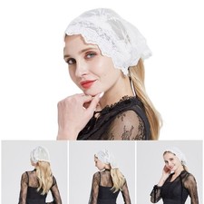 Pray Shawl Mantilla for Ladies Lace Trim Shawl Lace Headwear Lace Scarf Veil