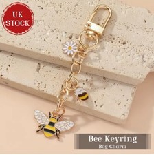 Bumble Bee Key Chain Tag Rhinestones Key Ring Keyring Fun Bag Charm