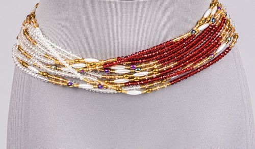 Red waist beads handmade - waist,