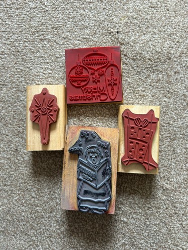 Wood mounted rubber stamps - rubber,