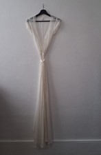 White Silk Floor Length Robe Gown By Fifi Chachnil Paris Size Small/ Medium