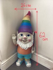 Large Smiling Gnome Figurine Fun Vibrant Garden/Home Decorative Standing Statue