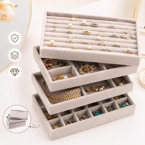 Stackable velvet jewelry - stackable,